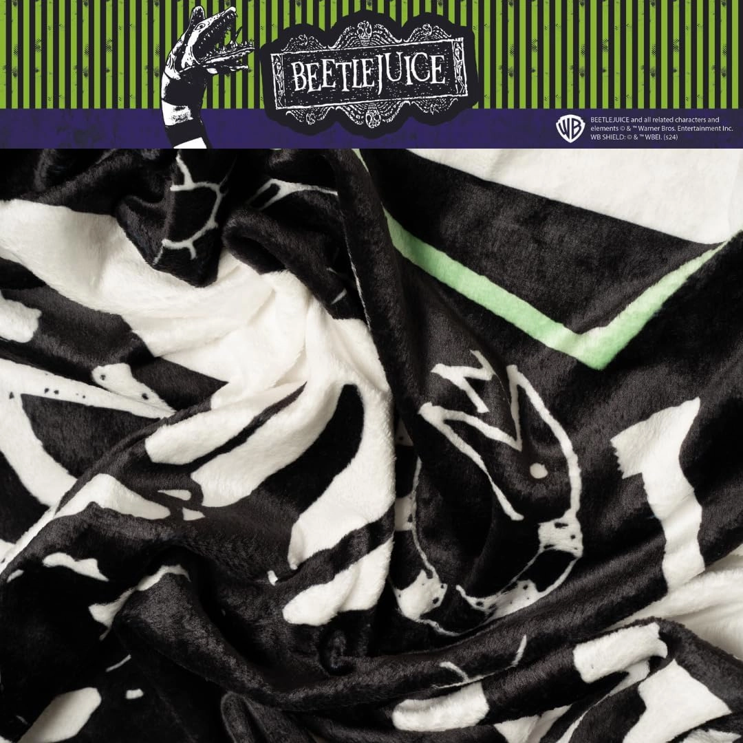 Franco Collectibles Beetlejuice Lydia Bedding Super Soft Micro Raschel Throw, 46 in x 60 in, (Officially Licensed Product)