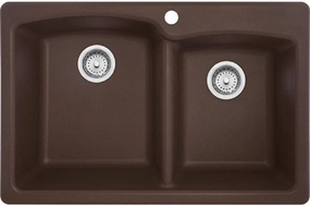 Franke Ellipse 33.0-in. x 22.0-in. Mocha Granite Dual Mount Double Bowl Kitchen Sink