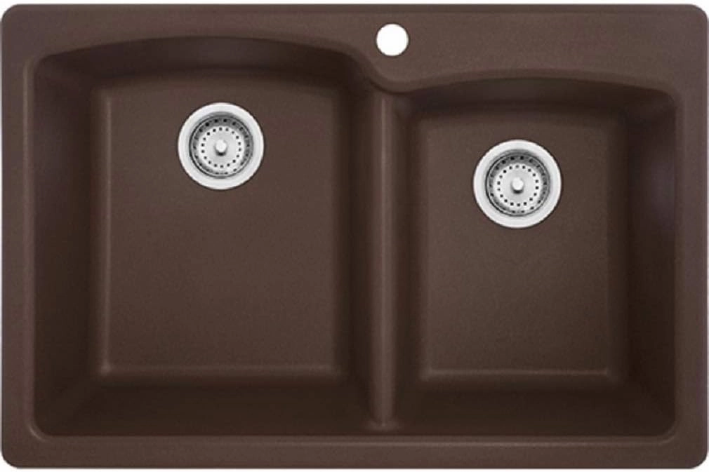 Franke Ellipse 33.0-in. x 22.0-in. Mocha Granite Dual Mount Double Bowl Kitchen Sink