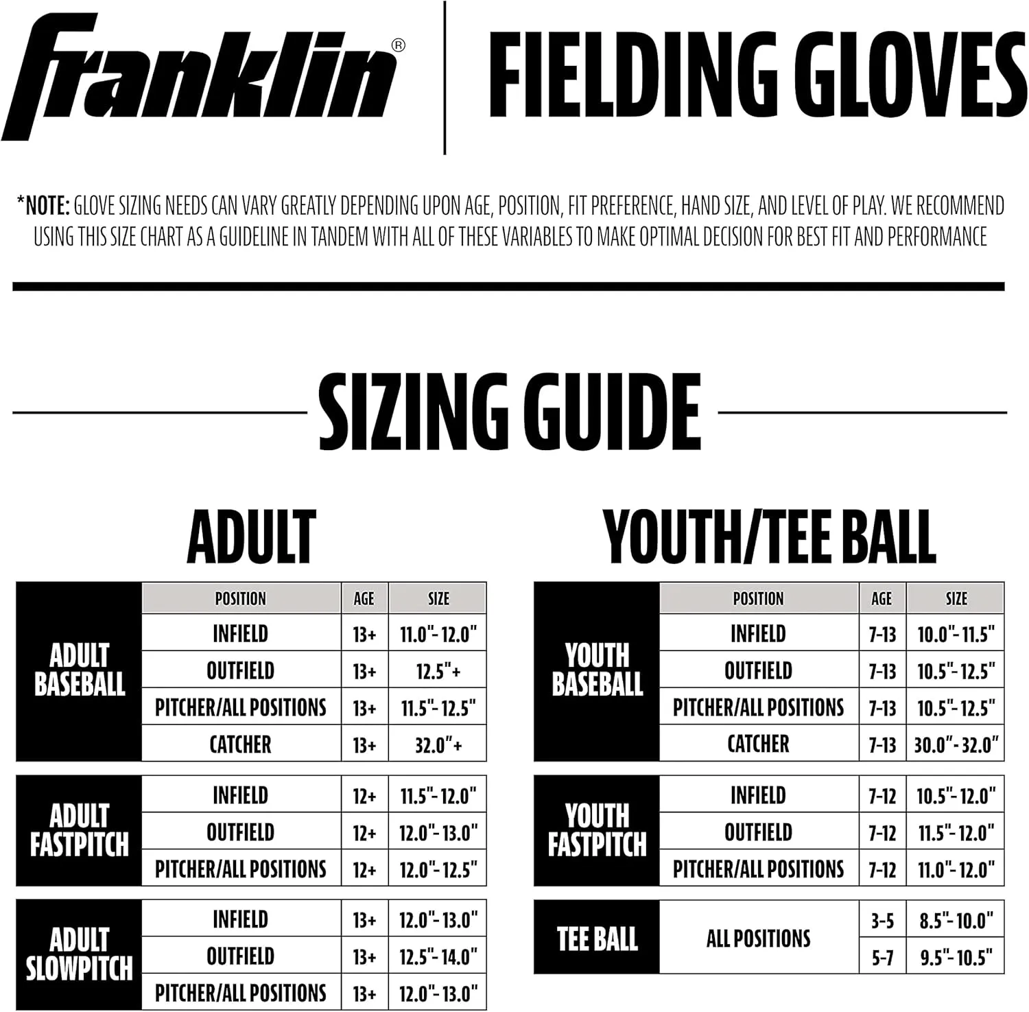 Franklin Sports Baseball Fielding Glove - Men's Adult and Youth Baseball Glove - CTZ5000 Cowhide Infield and Outfield Baseball Gloves