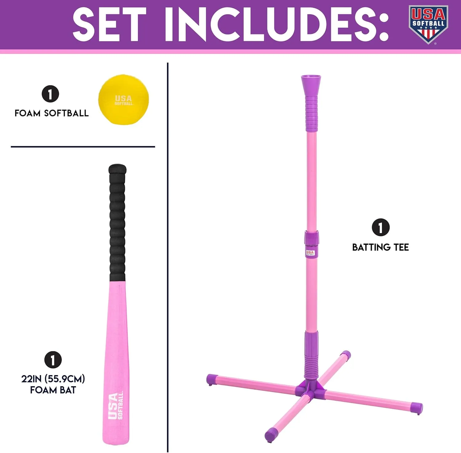 Franklin Sports Youth Batting Tee - Adjustable Height Plastic Training Tee for Kids   Toddlers - 23" to 33" Inches