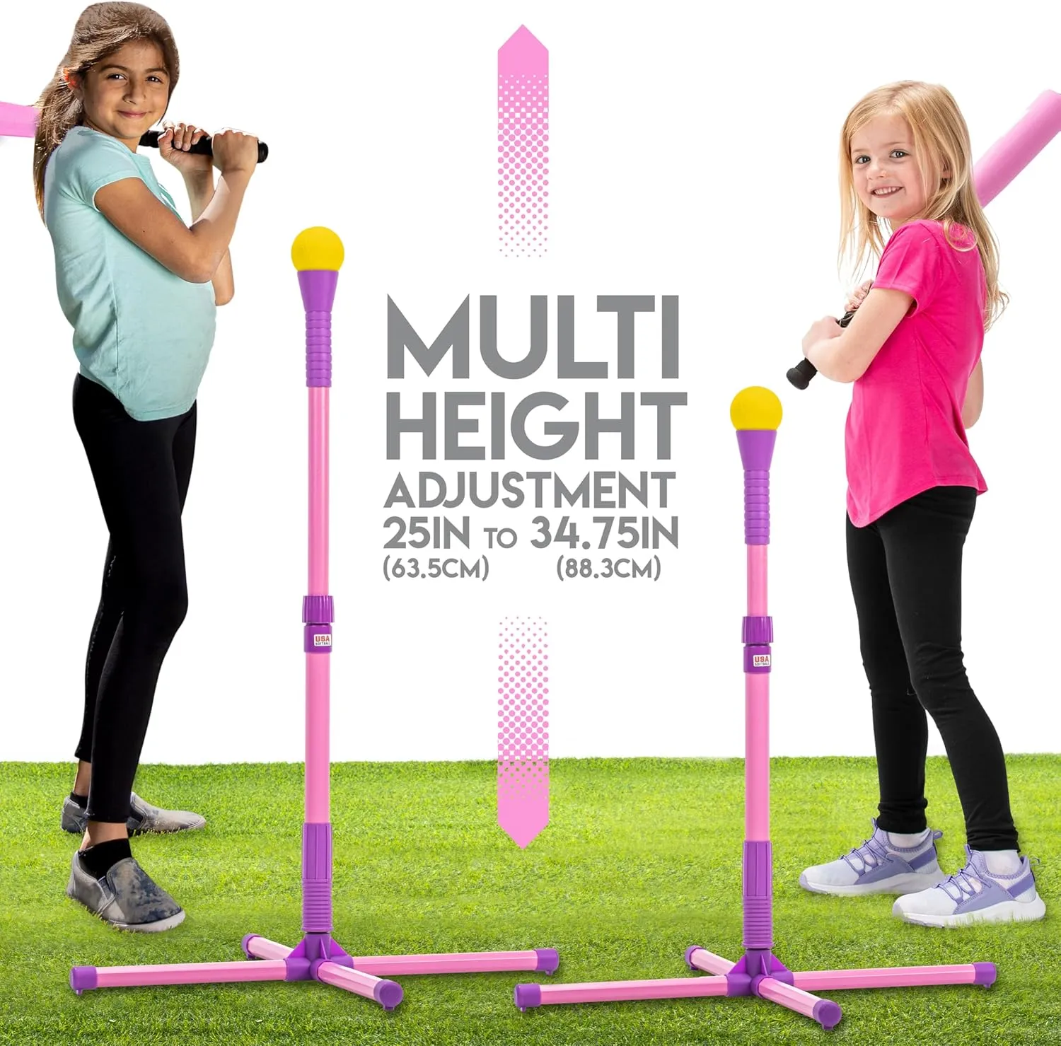 Franklin Sports Youth Batting Tee - Adjustable Height Plastic Training Tee for Kids   Toddlers - 23" to 33" Inches