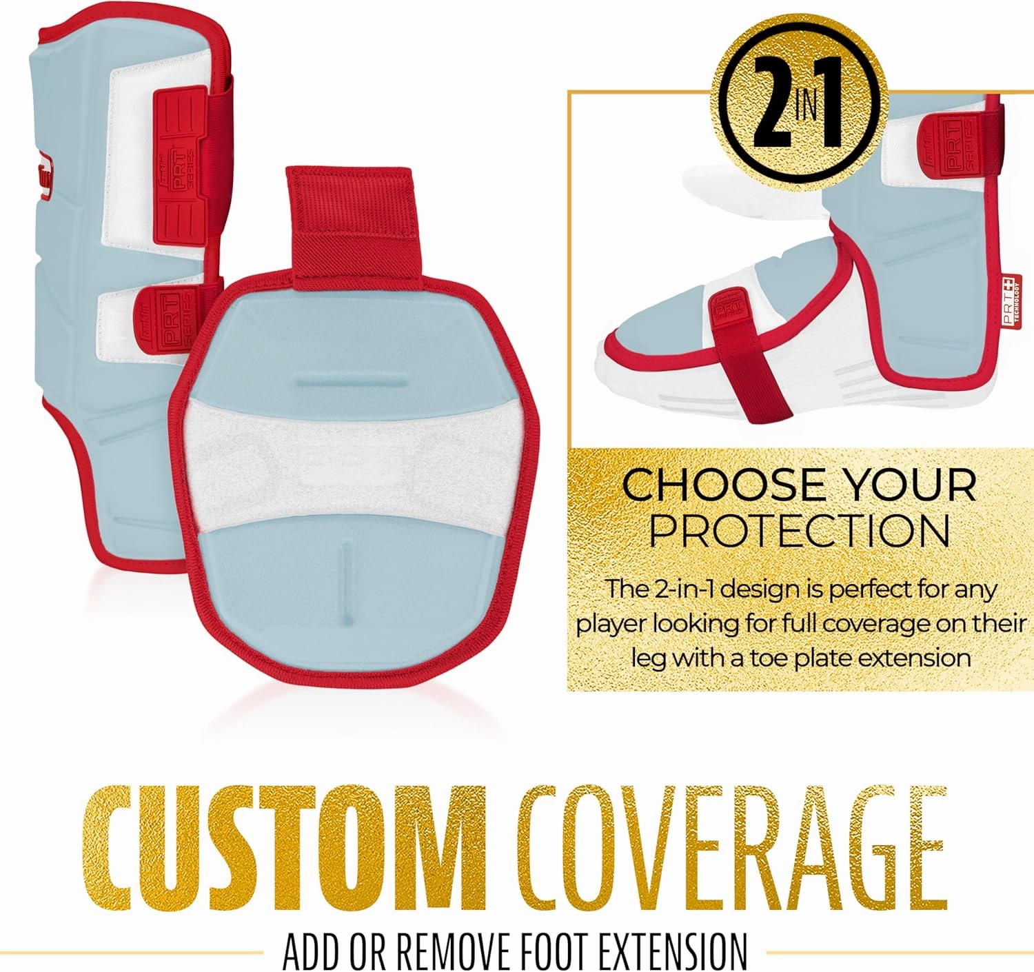 Franklin Sports Baseball   Softball Leg Guard - PRT Series Adult Shin   Foot Batting Shield - Right   Left Hand Hitters