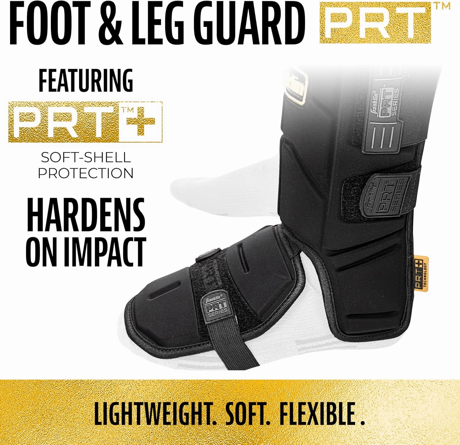 Franklin Sports Baseball   Softball Leg Guard - PRT Series Adult Shin   Foot Batting Shield - Right   Left Hand Hitters