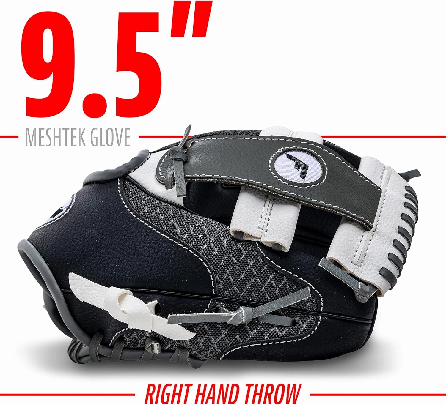 Franklin Sports Kids Baseball Glove   Ball Sets - Meshtek Youth Teeball Gloves for Kids   Toddlers - Left   Right Hand Throw Mitts   Glove Sets with Foam Balls - Boys   Girls Gloves - 9.5" Inch