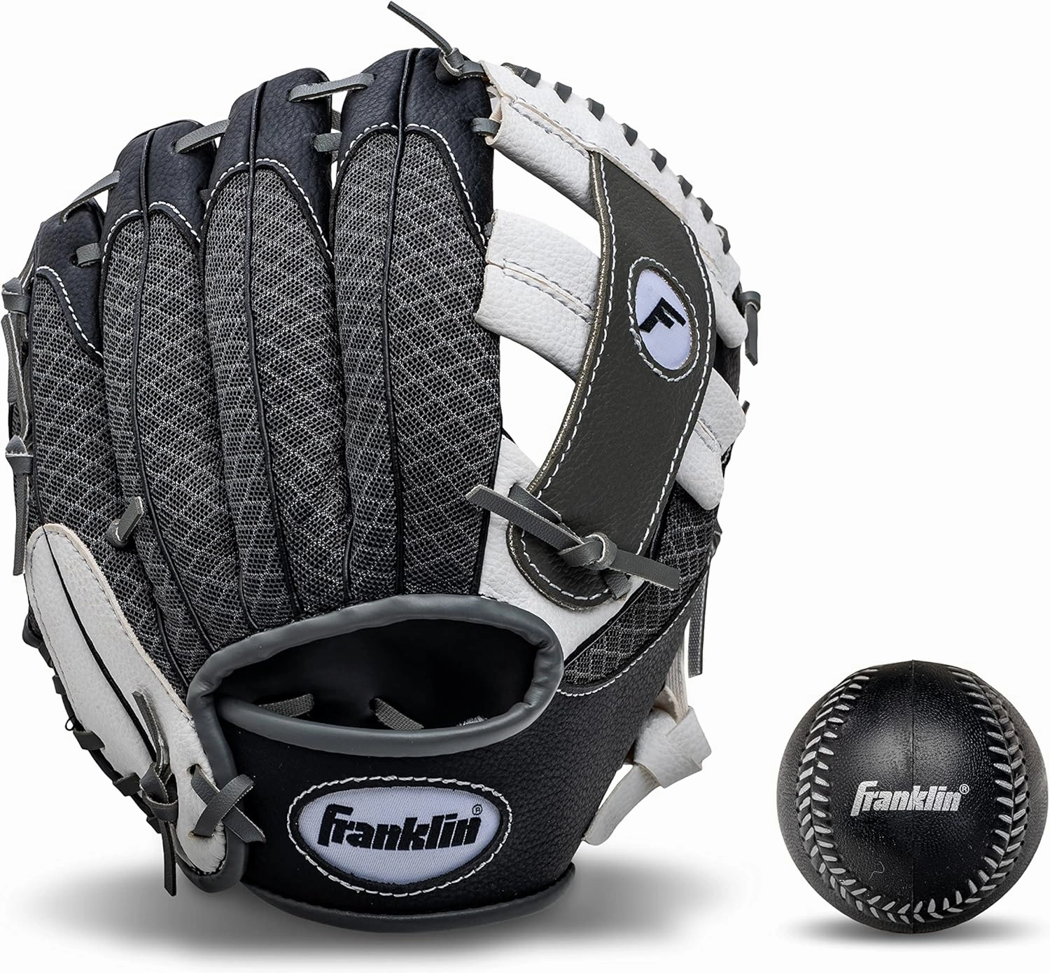 Franklin Sports Kids Baseball Glove   Ball Sets - Meshtek Youth Teeball Gloves for Kids   Toddlers - Left   Right Hand Throw Mitts   Glove Sets with Foam Balls - Boys   Girls Gloves - 9.5" Inch
