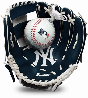 Franklin Sports MLB Youth Teeball Glove and Ball Set - Kids Baseball and Teeball Glove and Ball - Perfect First Kids Glove - 9.5"