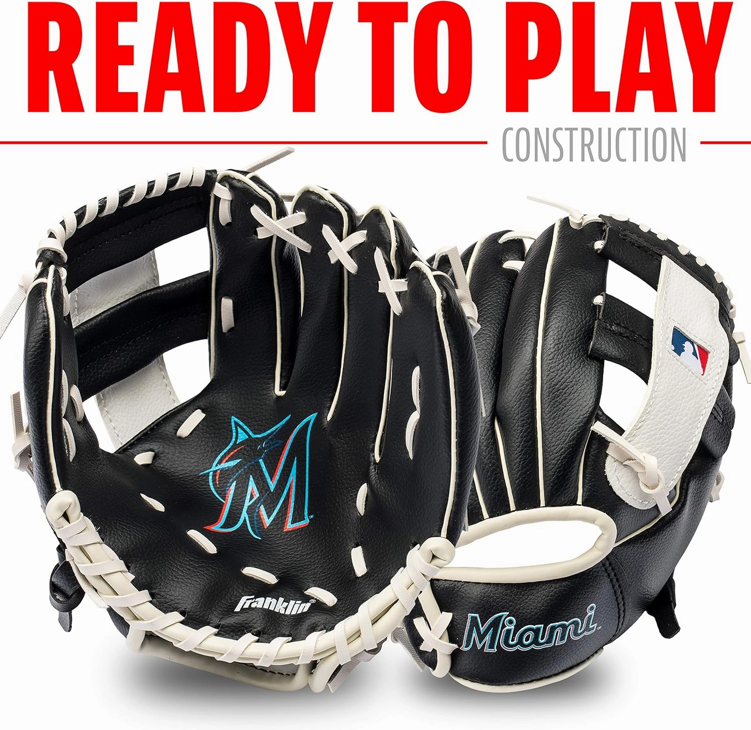 Franklin Sports MLB Youth Teeball Glove and Ball Set - Kids Baseball and Teeball Glove and Ball - Perfect First Kids Glove - 9.5"