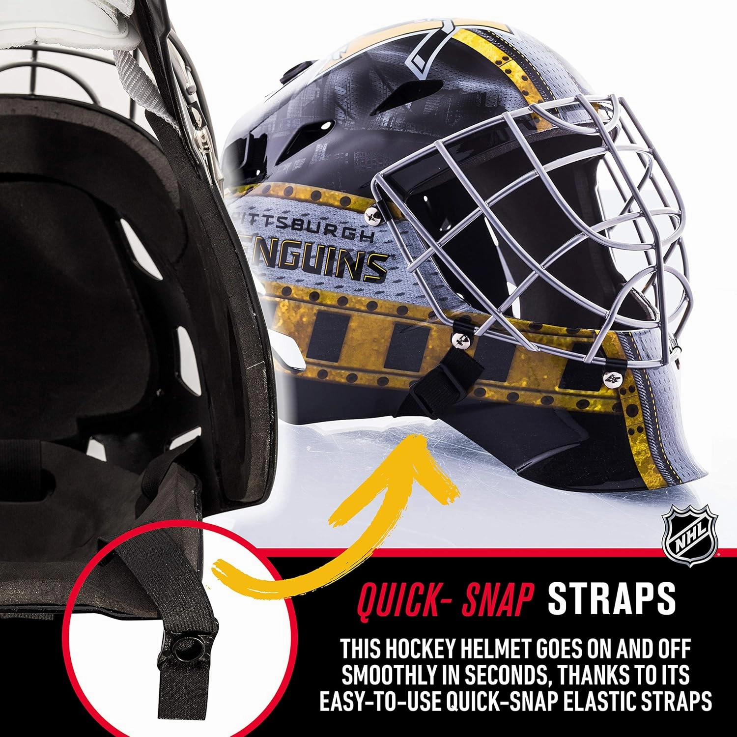 Franklin Sports Team Licensed NHL Hockey Goalie Face Mask - Goalie Mask for Kids Street Hockey - Youth NHL Team Street Hockey Masks