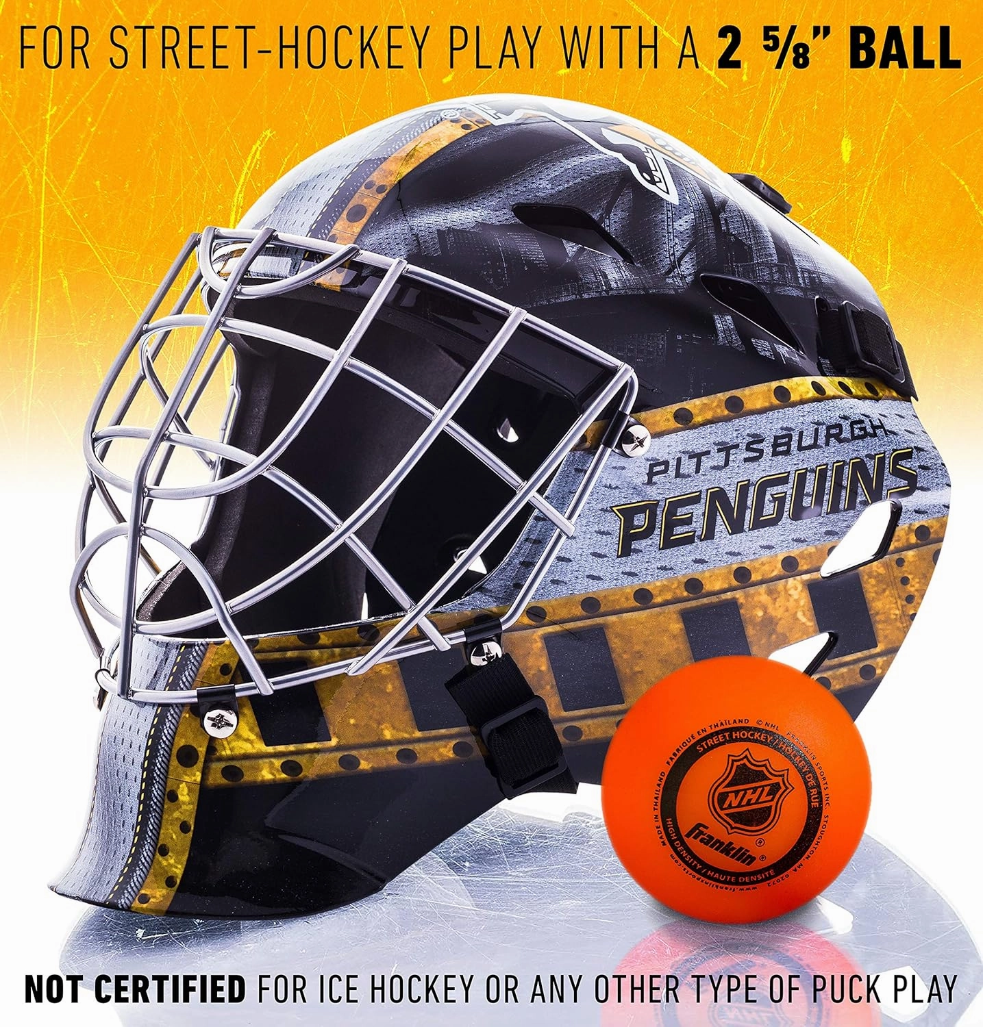 Franklin Sports Team Licensed NHL Hockey Goalie Face Mask - Goalie Mask for Kids Street Hockey - Youth NHL Team Street Hockey Masks