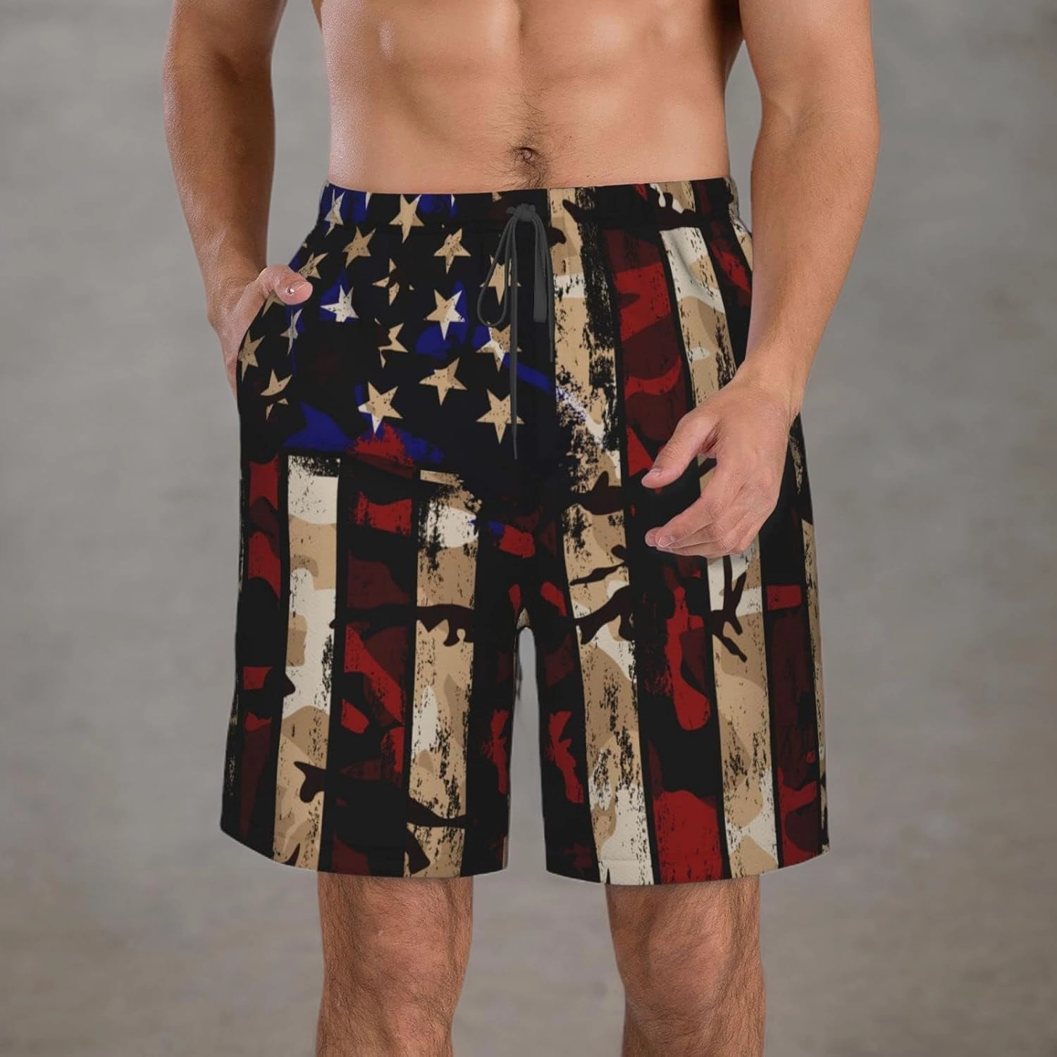 FREEHOTU Men's Swim Trunks Beach Board Shorts Quick Dry Swimwear Sports with Pockets