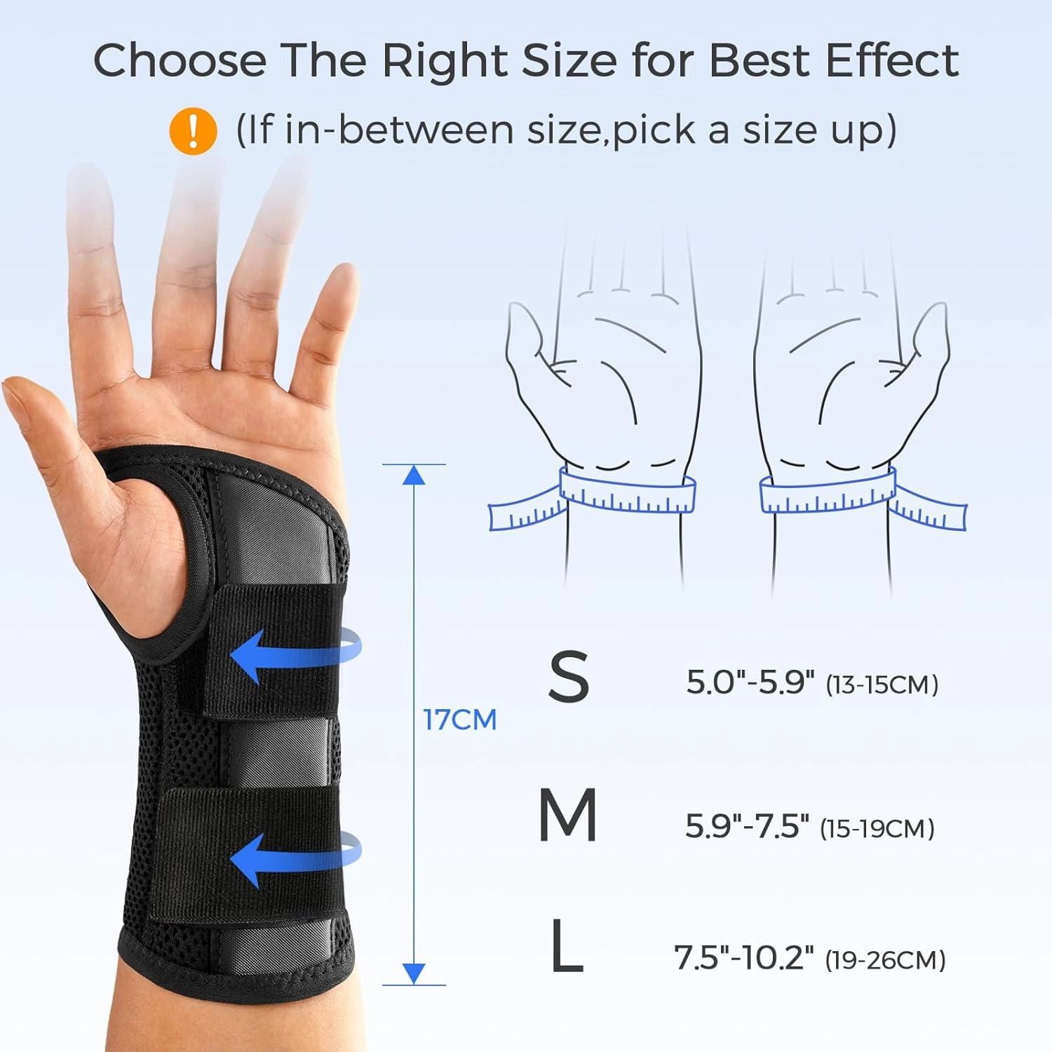 FREETOO Wrist Brace for Carpal Tunnel,[New Upgrade-Anatomically shaped] Adjustable Wrist Support Splint for Men and Women,Hand Brace for Pain Relief, Tendinitis,Arthritis,Right Hand,Large,Black-Grey