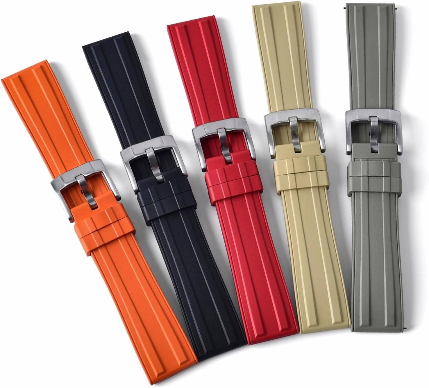 Frosted Rubber Watch Strap 20mm 22mm Locking Feature Quick Release Diving Rubber Watch Band Men Women