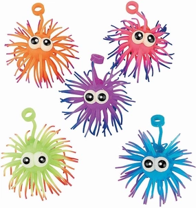 Fun Express - Two Tone Urchin Ball Yo Yo with Eyes - Toys - Balls - Porcupine & Noodle Balls - 12 Pieces