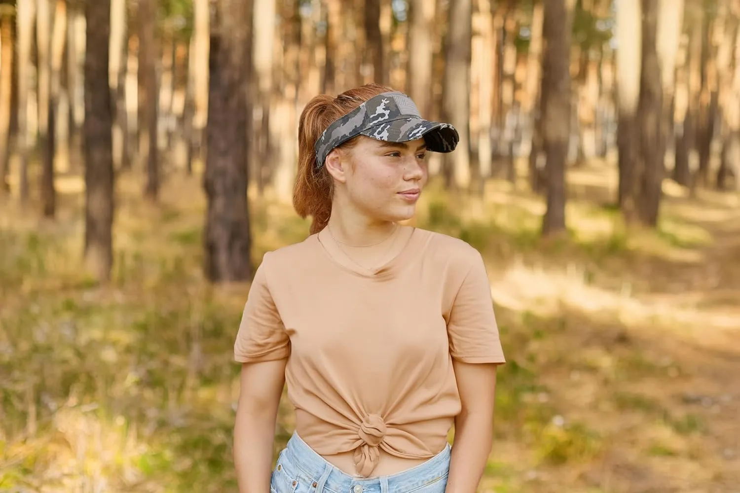 Funky Junque Women's Ponytail Baseball Cap - Adjustable Athletic Visor Hat with High Messy Bun Opening