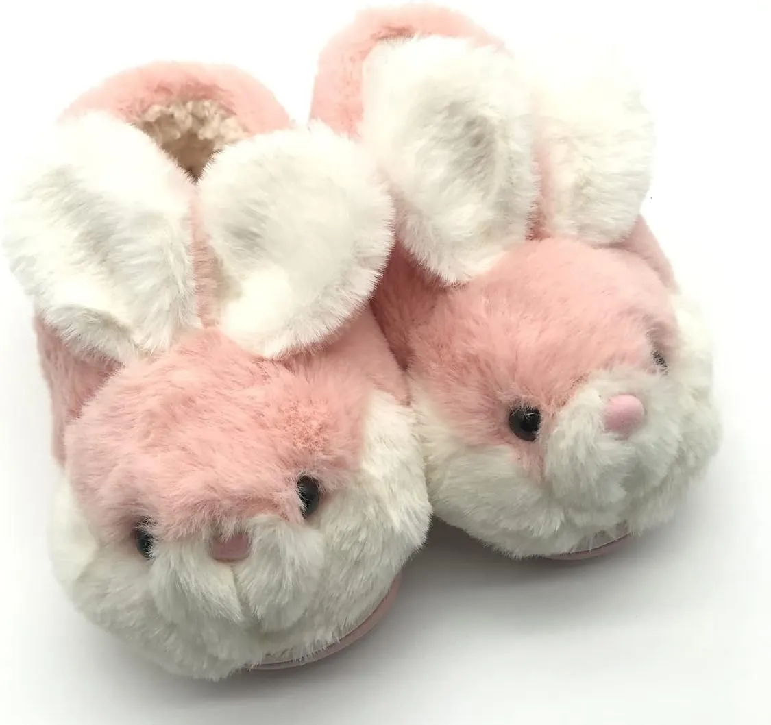 Fuzzy Bunny Slippers for Girls Warm Winter Slippers Women Home Slippers Plush Animal Slippers Pink Slippers