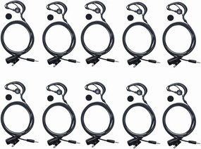 G Shape Earpiece Walkie Talkie Headset with Mic PTT Compatible with Cobra Microtalk PX650 Cxt195 Cx112 PX655 ACXT1035r ACXT145 ACXT545 RX385 RX685 Two Way Radio 10Pack