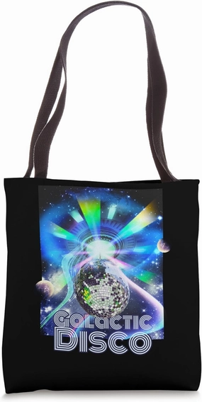 Galactic Disco, UFO and Disco Ball, Cosmic Groove Tote Bag
