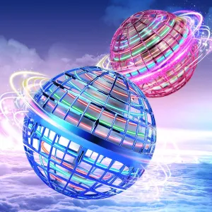 Galaxy Ball 2024 Upgraded, 2Pack Hand-Controlled Flying Orb Toy, Boomerang Fly Fidget Spinner for Kids, Cosmic Globe 360Rotating Spinning Hover Indoor Outdoor Spinner (Blue & Purple)