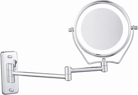 GALSOR 7X Magnification Wall Mounted Makeup Mirror - HD Mirror LED Lighted Double Sided Shaving Mirror, 360° Swivel and Extending, USB Charging, for Hair Removal, Hotel, 6