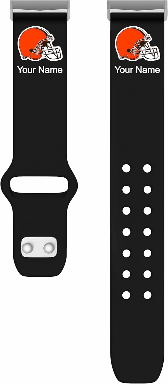 Game Time Cleveland Browns Custom Name HD Watch Band Compatible with Fitbit Versa 3 and Sense