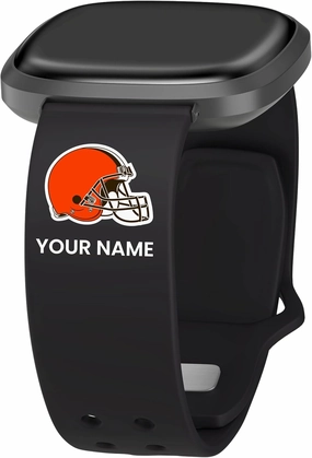Game Time Cleveland Browns Custom Name HD Watch Band Compatible with Fitbit Versa 3 and Sense