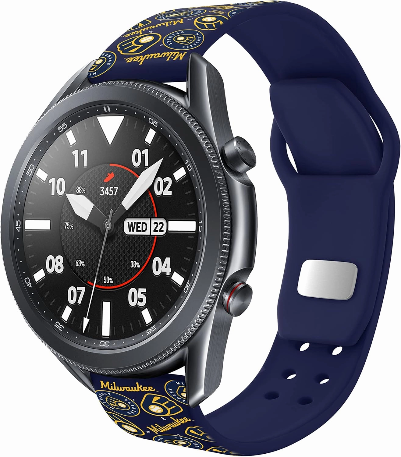 Game Time Milwaukee Brewers Quick Change HD Watch Band Compatible with Samsung and More
