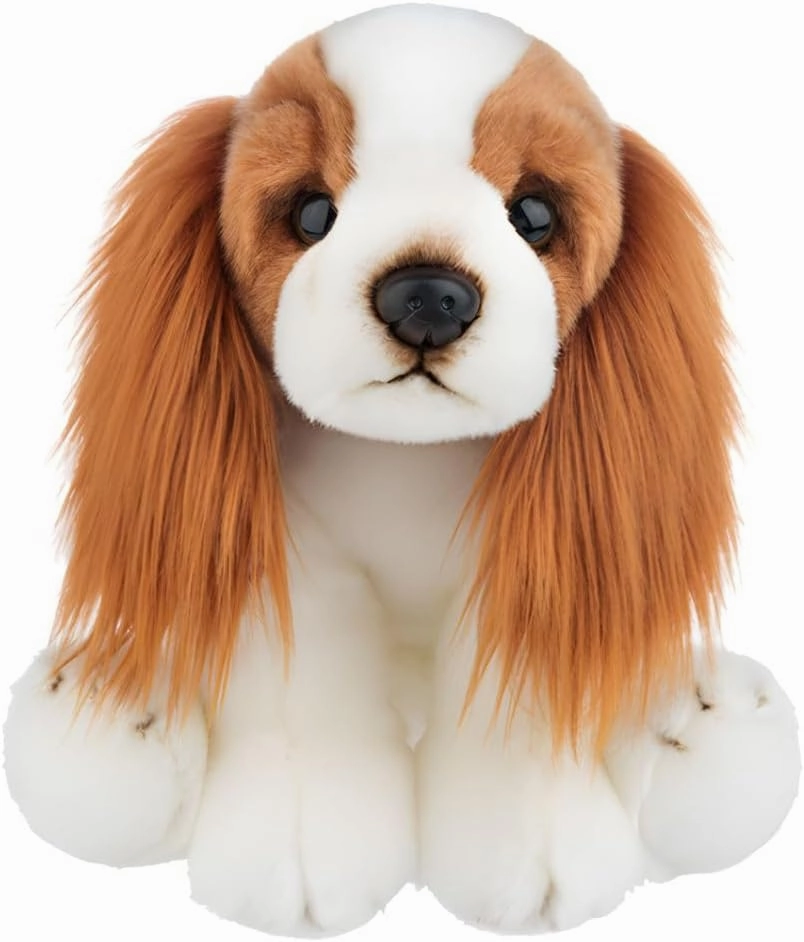 Ganz King Charles Spaniel Plush Toy - 12-inch Realistic Stuffed Animal, Brown and White Soft Cuddly Toy