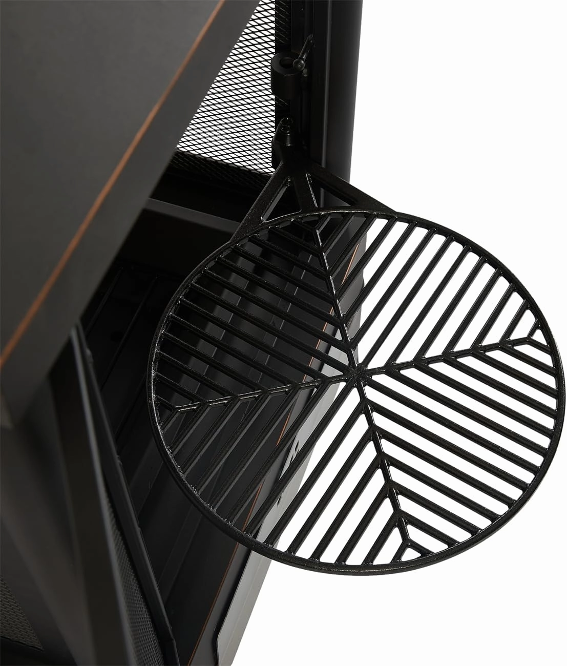 Garden Metal Outdoor Heating Furnace for Backyard Fir Pit, Rotating and Remote Cooking Grates (24.4×24.4×48)