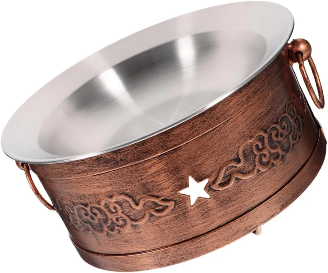 Garneck Stainless Steel Cooking Pot Stove Set Vintage Design Outdoor Soup Pot for Camping Kitchen Picnic