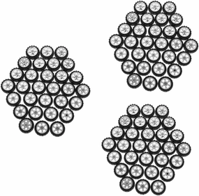 GARVALON 90pcs Plastic Toy Car Wheels Round Craft Accessories for Handmade Vehicle Models Fit Shafts and Flexible
