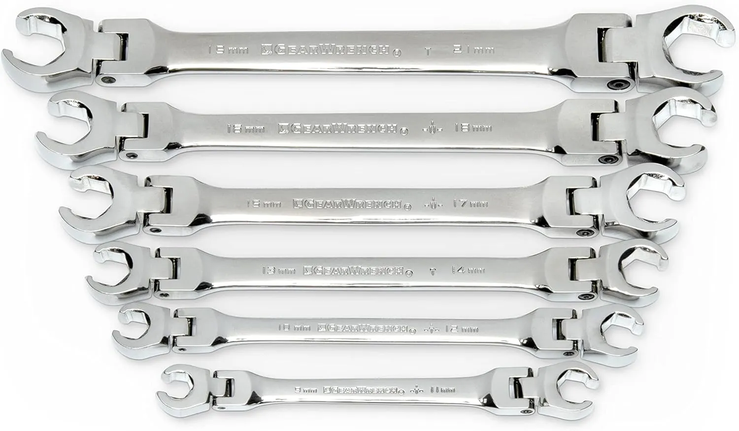 GEARWRENCH 6 Pc. Flex Flare Nut Wrench, Metric - 81911D