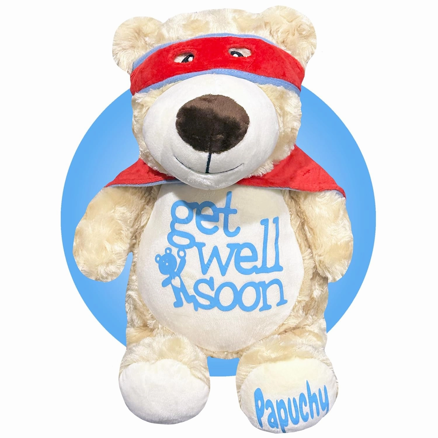 Get Well Soon Stuffed Animal for Kids - Personalized - Get Well Soon Teddy Bear - Surgery Gift for Kids - Get Well Soon Plush Toy - 17" Personalized Get Well Gifts by Kikilishop (Superhero Teddy Bear)
