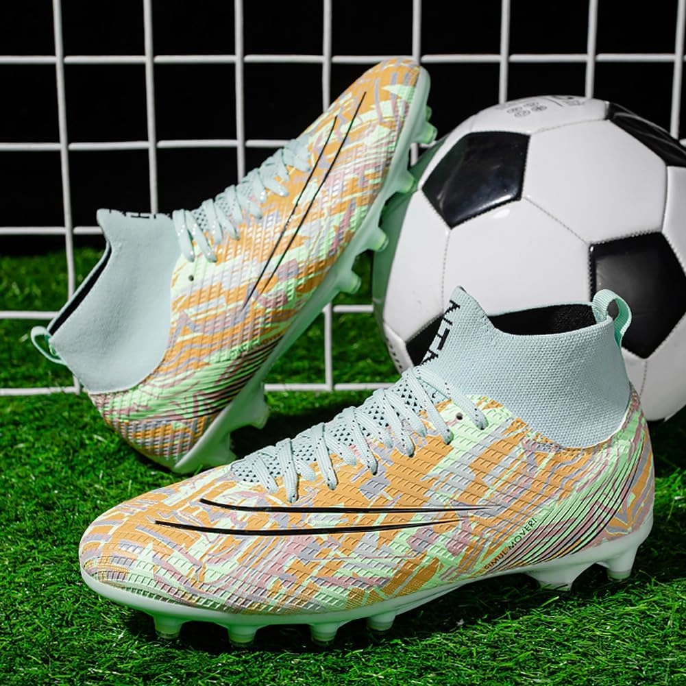 GEXECEUSS Men's Lightweight Football Cleats for Training: Boys High-Top Soccer Boots for Outdoor - Youth Professional Futsal Shoes
