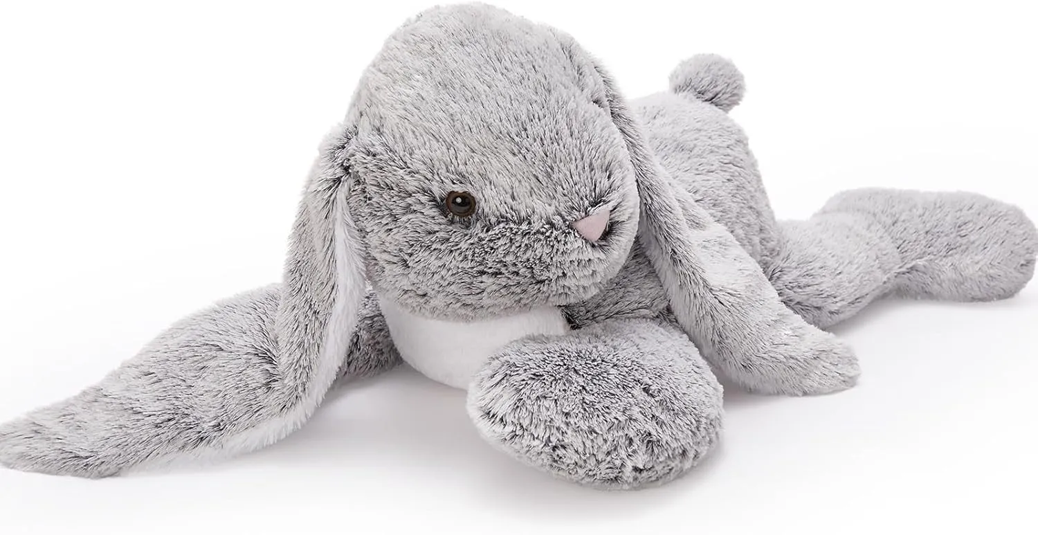 Giant Bunny Stuffed Animal 31", Large Easter Stuffed Bunny Plush Toy for Girls Boys Kids, Big Gray Rabbit Body Pillow Gift for Chirstmas Birthday Baby Shower