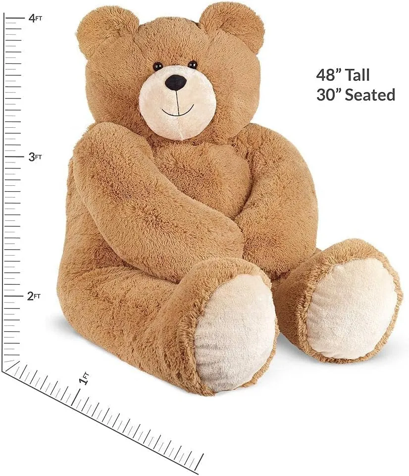 Giant Teddy Bear – 4 FT, 48" Large Plush Toy, Giant Stuffed Animal, Soft Brown Bear Easter Gift for Girlfriend, Wife, Anniversary or Birthday – Crafted in the USA