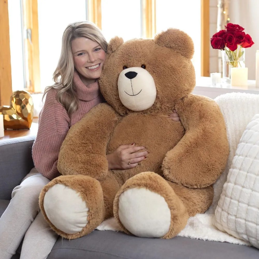 Giant Teddy Bear – 4 FT, 48" Large Plush Toy, Giant Stuffed Animal, Soft Brown Bear Easter Gift for Girlfriend, Wife, Anniversary or Birthday – Crafted in the USA
