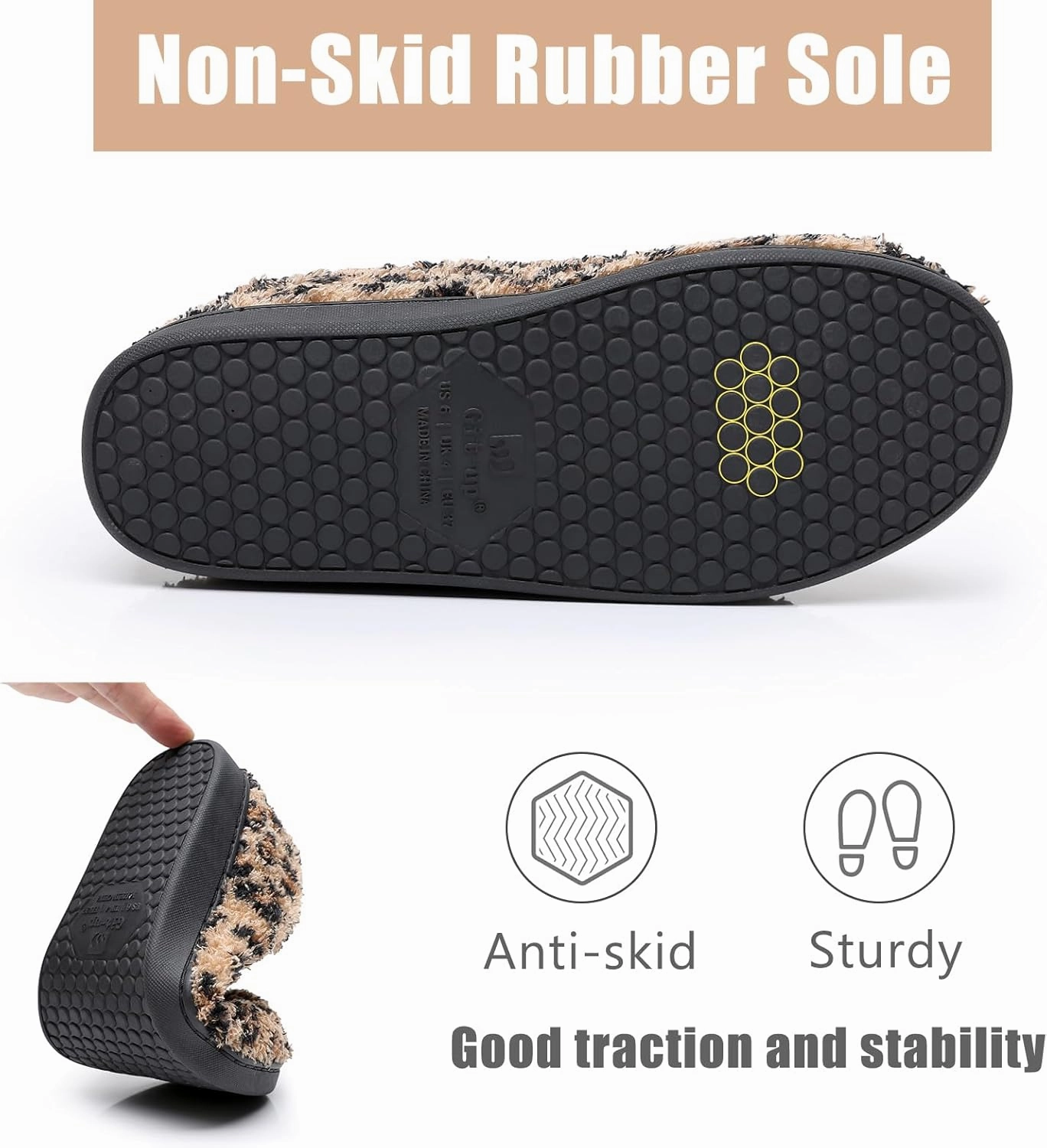 Git-up Women Soft wide Slippers Memory Foam Closed Toed Diabetic Arthritis Edema House Slippers