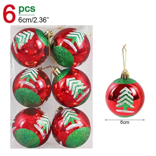 GlitterFest 6Cm Christmas Ball Ornaments Set
