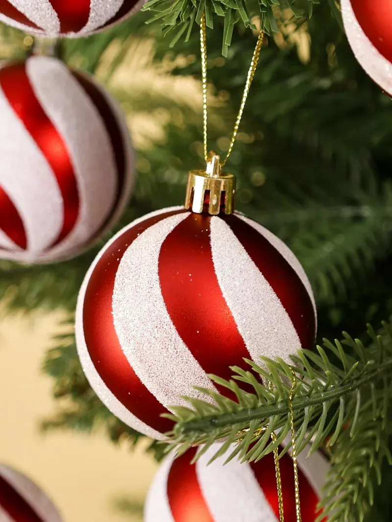 GlitterFest 6Cm Christmas Ball Ornaments Set