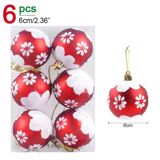 GlitterFest 6Cm Christmas Ball Ornaments Set