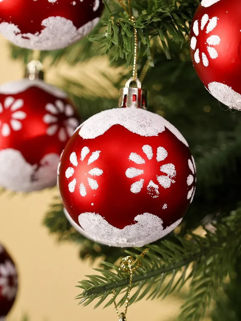 GlitterFest 6Cm Christmas Ball Ornaments Set
