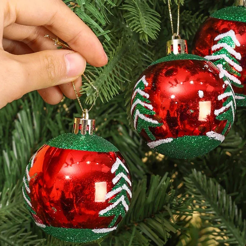GlitterFest 6Cm Christmas Ball Ornaments Set