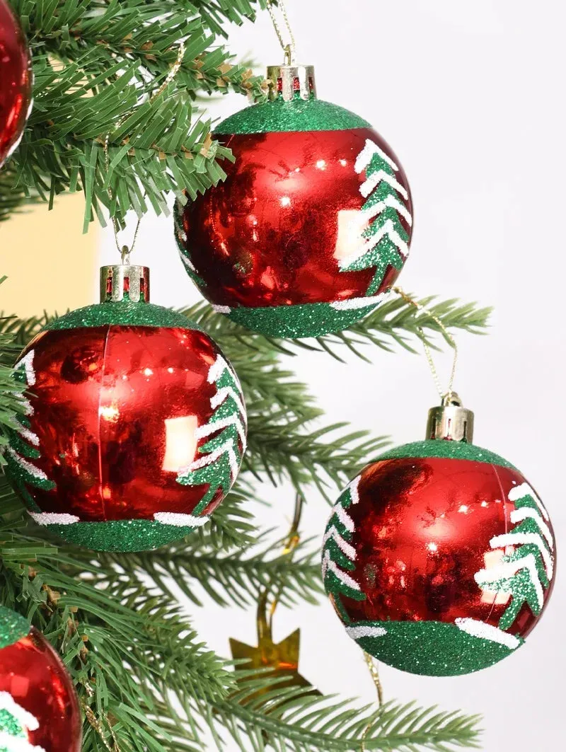 GlitterFest 6Cm Christmas Ball Ornaments Set