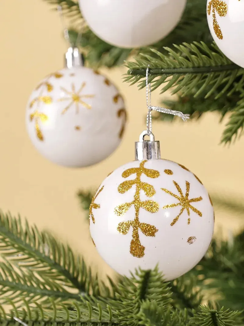 GlitterFest 6Cm Christmas Ball Ornaments Set
