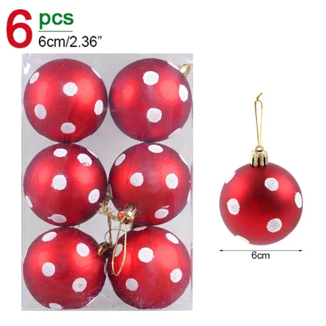 GlitterFest 6Cm Christmas Ball Ornaments Set