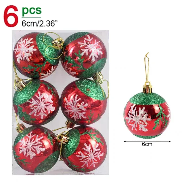 GlitterFest 6Cm Christmas Ball Ornaments Set