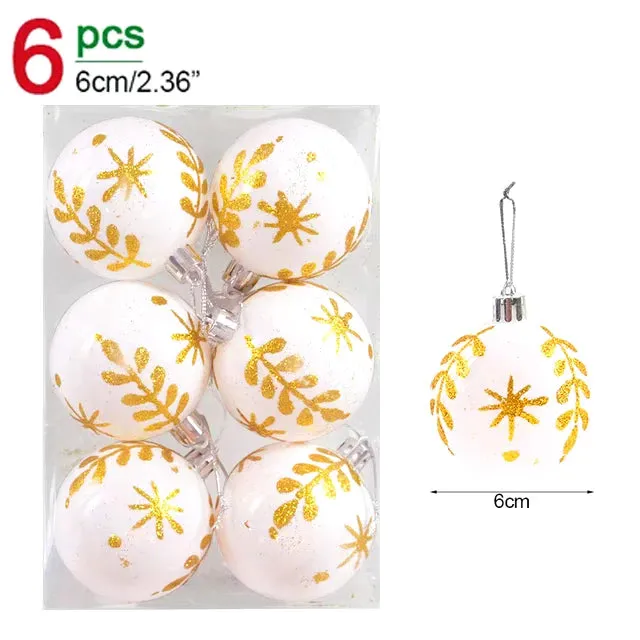 GlitterFest 6Cm Christmas Ball Ornaments Set