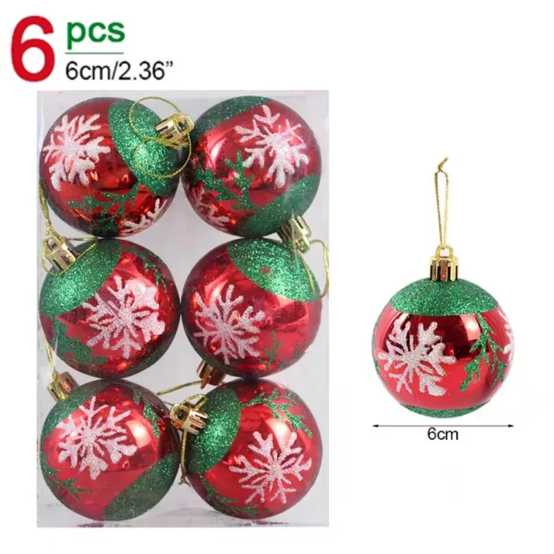 GlitterFest 6Cm Christmas Ball Ornaments Set