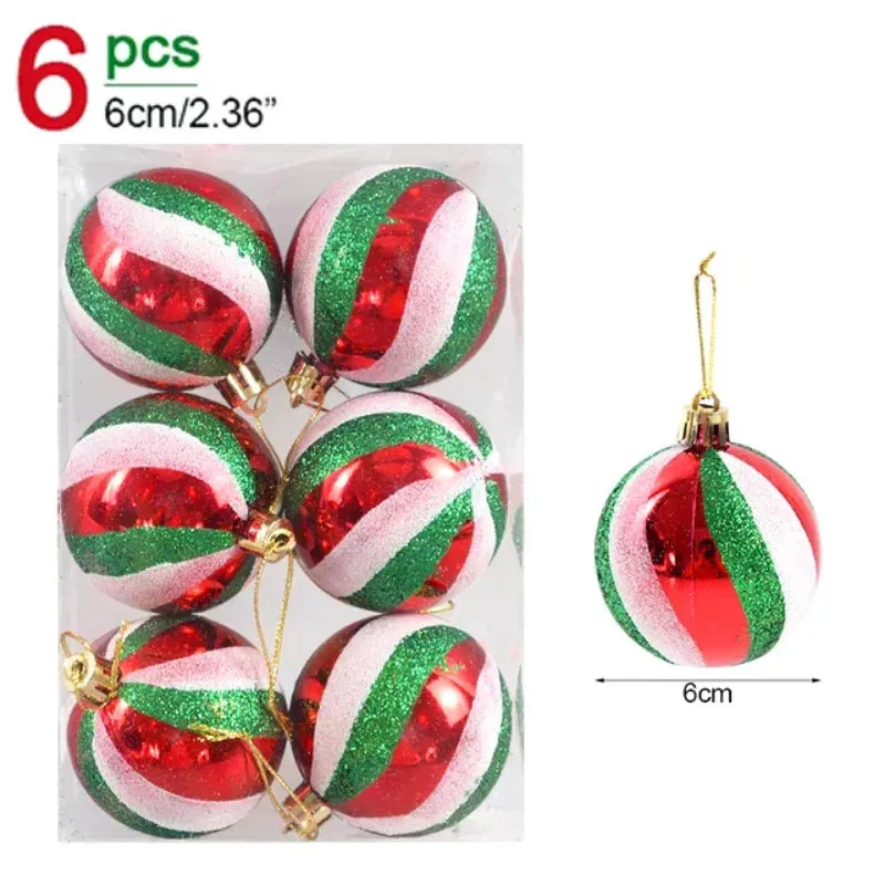 GlitterFest 6Cm Christmas Ball Ornaments Set